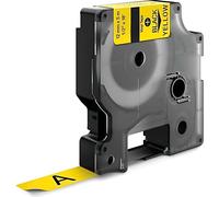 Ruban adhésif compatible DYMO 18432 Rhino - Nylon - 12mm x 5.5m - Impression noire/dossier jaune KP36488
