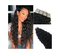 Ruban adhésif dans les extensions de cheveux 20 pièces double face adhésif sans couture bande humaine trame de peau invisible couleur naturelle cheveux invisibles(26 pouces)