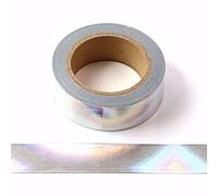 Ruban adhésif de masquage en feuille de papier washi - 15 mm x 10 m - Argenté holographique