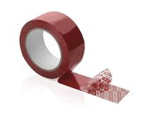 Ruban adhésif de sécurité - Rouge - Transfert total - le rouleau de 50m- Vos Colis sous Haute Protection - Très Dissuasif contre la Fraude - Message clair en cas d’effraction - Fermeture Inviolable