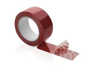 Ruban adhésif de sécurité - Rouge - Transfert total - le rouleau de 50m- Vos Colis sous Haute Protection - Très Dissuasif contre la Fraude - Message clair en cas d’effraction - Fermeture Inviolable