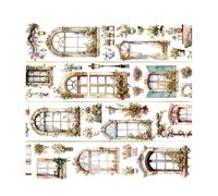 Ruban adhésif décoratif à fleurs - Classe magique esthétique - 60 mm x 2 m - Pour scrapbooking, journal, photo, album, fournitures d'artisanat pour journal