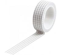 Ruban adhésif décoratif blanc - 1 rouleau de 15 mm de large - Ruban de masquage en papier adhésif pour fournitures scolaires, fête sur le thème de la fête, bricolage, décoration de boîte cadeau, ruban