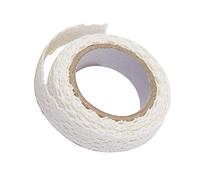 Ruban adhésif décoratif en dentelle, 1 rouleau de ruban adhésif en dentelle, ruban adhésif en dentelle, 18 mm, blanc