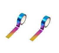 Ruban adhésif décoratif en papier washi dégradé arc-en-ciel 15 mm x 10 m