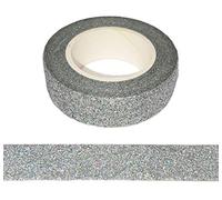Ruban adhésif décoratif Washi pailleté argenté irisé 15 mm x 5 m