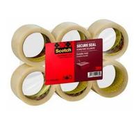 Ruban adhésif d'emballage SECURE SEAL Scotch, 50 mm x 66 m - Transparent