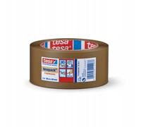 Ruban adhésif d'emballage TESA PREMIUM en PVC, silencieux, marron, 66 m x 50 mm