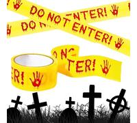 Ruban adhésif d'Halloween - 4,5 cm x 25 m Do Not Enter - Rouleau de ruban adhésif d'avertissement pour décoration d'Halloween, zombie pour intérieur et extérieur