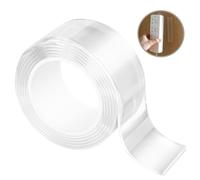 Ruban adhésif double face 3 m extra fort pour 2 pièces - 6 m totaux, Fixation Murale Sans Percer, Ruban Transparent Amovible Lavable Adhésifs, Ruban de Montage Intérieur Extérieur