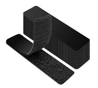 Ruban adhésif double face - Crochet et boucle - Coussinets solides noirs adhésifs - Adhesion longue durée pour verre, métal, bois - Ruban adhésif double face flexible et robuste