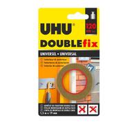 Ruban adhésif double-face Doublefix UHU ultra fort universel - largeur 19 mm x Longueur 1,5 m - Résistance 120 kg
