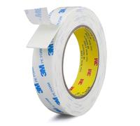 Ruban adhésif double face étanche 3 m - Extra fort - En mousse - Extra puissant - Pour objets lourds, photos, mousse PE, carton, bois (3 m x 20 mm, blanc)