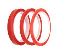Ruban Adhésif Double Face Extra Fort et Fin, Transparent, 3, 6 et 9 mm | Lot de 3 rouleaux de 5 m, scrapbooking, carterie, cartonnage, abat-jour, papier et carton, dos rouge pelable
