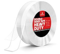 Ruban Adhésif Double Face Extra Fort, Ruban Adhésif Double Face en Acrylique Imperméable et Transparent, Ruban Adhésif Amovible pour Murs/Moquettes/Tapis de HOMMAND (3M x 3CM x 2MM)