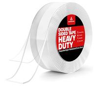 Ruban Adhésif Double Face Extra Fort, Ruban Adhésif Double Face en Acrylique Imperméable et Transparent, Ruban Adhésif Amovible pour Murs/Moquettes/Tapis de HOMMAND (3M x 2CM x 1MM)
