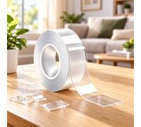 Ruban adhésif double face Nano transparent, montage mural | Colle adhésive amovible sans résidus, kit de tableau d'affichage pour décoration de bureau, ruban de rangement