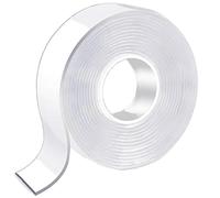 Ruban adhésif double face robuste, multifonction, amovible, réutilisable, ruban adhésif mural transparent pour affiche, moquette, articles adhésifs (3 m) - Blanc (A2)