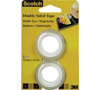 Ruban adhésif double-face Scotch® 665 Scotch 136R2 transparent (L x l) 6.3 m x 12 mm acrylique 2 pc(s)