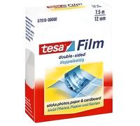 Ruban adhésif double face - TESA - Transparent - 12 mm x 7,5 m - Film PP indéchirable - Multi-usages