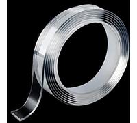 Ruban Adhésif Double Face Transparent Tape Multifonctionnel, peut être Réutilisé Après Lavage et Séchage à l'eau,Ruban Nano non marquant peut être utilisé pour le Verre, Moquette(3M x 2cm)