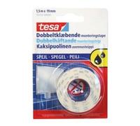 tesa Ruban adhésif double-face spécial miroirs - Sans vis, résistant pièces humides - 1,5 m x 1,9 cm