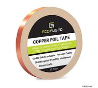 Ruban adhésif en cuivre de qualité supérieure - Conducteur à Double Face - 0,5 po (12,7 mm) - Protection Contre Les interférences EM et RF, Circuits Papier, Réparations électriques, Mise à la Terre