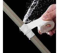 Ruban adhésif en silicone auto-fusible pour réparation de tuyaux et tuyaux étanches, 1,5 m x 2,5 cm, noir ou blanc, idéal pour les plombiers et les électriciens pour réparer les fuites sur les