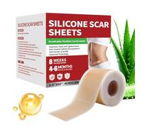 Ruban adhésif en silicone de qualité médicale | 4 x 150 cm | Bandes de cicatrices en silicone imperméable pour la récupération après une chirurgie, l'élimination sans plis, les vergetures du visage