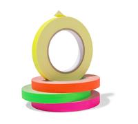 Ruban Adhésif En Tissu Gaffa,Ensemble De Rubans Adhésifs De Couleur Néon En Tissu Enduit De Pe,4 Rouleaux De 15 Mm X 25 M,Jaune,Orange,Vert,Rose