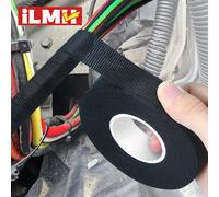 Ruban adhésif en tissu pour faisceau de câbles haute température, métier à tisser automobile, ruban adhésif en tissu résistant à la chaleur pour l'isolation électrique du moteur Black
