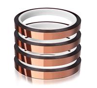 Ruban Adhesif Haute Temperature,4 rouleaux Ruban Adhésif Résistant à la Chaleur pour Transfert par Sublimation, Ruban Kapton, Scotch Electricien pour l'Isolation Des Circuits Imprimés (10 mm x 30 y)