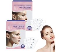 Ruban adhésif invisible pour lifting du visage en V, ruban adhésif invisible pour lifting du visage, patchs de lifting raffermissants et élastiques,patchs anti-rides (2 boîte)
