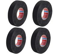 Ruban Adhésif Isolant Noir, 4 Rouleaux Ruban de Tissu Automobile Résistant à la Chaleur, Bande Circuit de Faisceau de Câblage pour Électricien Câbles de Voiture Moto Moteur, 19 mm x 15 m