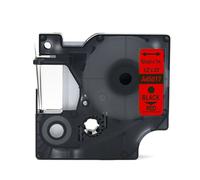 Ruban adhésif laminé Dymo 45017 - 12mm x 7m, noir sur rouge, résistant à l'eau et aux UV, compatible avec les imprimantes D1