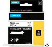Ruban adhésif laminé pour le marquage des machines Rhino Dymo ID1-12 12 x 5,5 mm noir blanc Sel