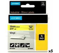Ruban adhésif laminé pour le marquage des machines Rhino Dymo ID1-19 19 x 3,5 mm noir jaune Sel
