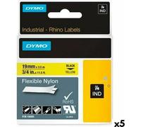 Ruban adhésif laminé pour le marquage des machines Rhino Dymo ID1-19 19 x 3,5 mm noir jaune Sel