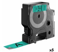 Ruban adhésif laminé pour l'identification des machines Dymo D1 45809 LabelManager™ noir vert (5 pcs.)