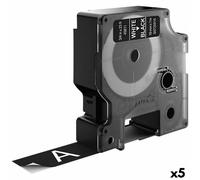 Ruban adhésif laminé pour l'identification des machines Dymo D1 45811 LabelManager™ Blanc Noir (5 pcs.)