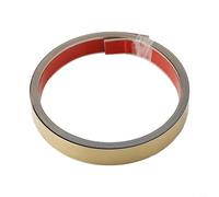 Ruban adhésif métallique durable de 5 mètres avec lignes plates en acier inoxydable avec finition miroir pour décoration murale de maison ou de bureau (doré)