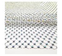 Ruban adhésif multicolore en maille avec strass SS10 pour bricolage (blanc AB, 40 x 50 cm)