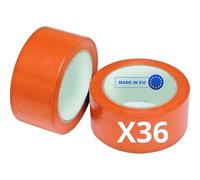 Ruban Adhésif Orange de Chantier (PVC) | Pack 36 Rouleaux (0,50 cm X 33 m) | Travaux et Chantiers | Toutes Surfaces | Bricolage - Etanchéité - Isolement - Protection | Ultra résistant 140 µ (36)