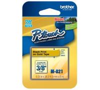 Ruban adhésif P-Touch M de 9 mm noir sur or pour étiqueteuse Brother PT-65, PT65