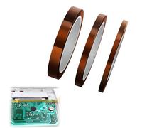 Ruban Adhésif Polyimide,3 Rouleaux Ruban Haute Température pour Peinture Isolante Thermique Masquage,Brasage,Enduit de Poudre,Sublimation,Fixation de l'emballage Scotch Kapton 5mm/10mm/15mm