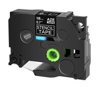 Ruban adhésif pour imprimante d'étiquettes Brother P Touch STe-141 18 mm 3 m Noir sur transparent Gravure chimique électrolytique de pièces métalliques pour imprimante d'étiquettes mobile PT-D450