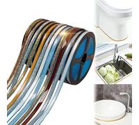 Ruban adhésif pour joints de carrelage et bandes de bordure décoratives bandes de joint adaptées à l'étanchéité et à l'embellissement des baignoires toilettes et murs de cuisine (Blanc,15mm/6m)