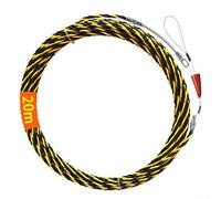 Ruban adhésif pour outil de pêche avec ressort de guidage, extracteur de câble haute visibilité noir et jaune pour installations électriques, faible friction (20 m)