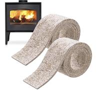 Ruban adhésif pour poêle à bois | Joint adhésif pour porte de cheminée - Joint de brûleur - Emballage de montage pour brûleur - Pièces de poêle à bois pour 6 brûleurs