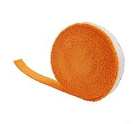 Ruban adhésif pour raquette de tennis et de badminton - 10 m - En coton - Long rouleau antidérapant et absorbant la transpiration - Pour raquettes de squash, guidon (orange)